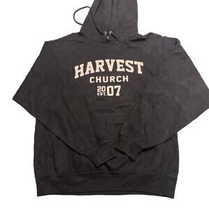 Harvest Church Est.2007 Black Pullover Hooded Sweatshirt Size M